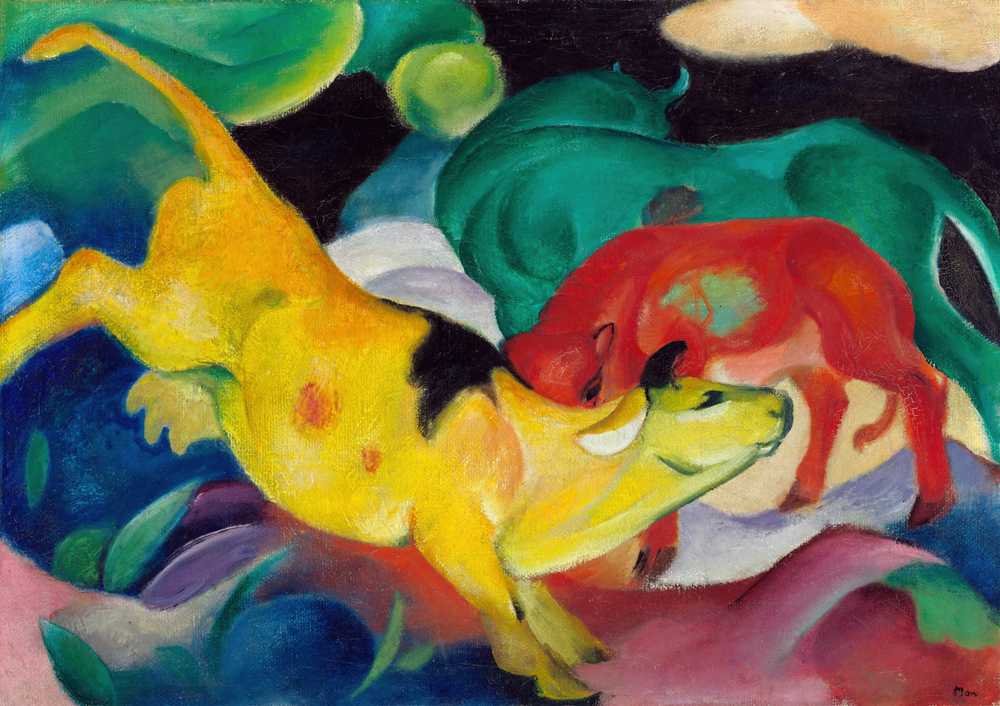 Cows, red, green, yellow (1911) - Franz Marc