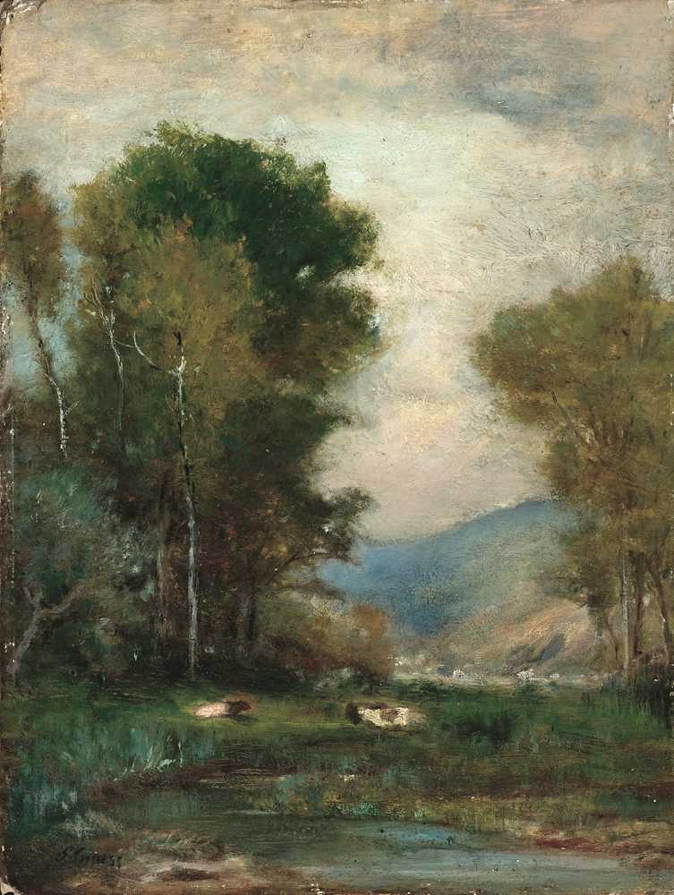 Cows By A Stream - George Inness