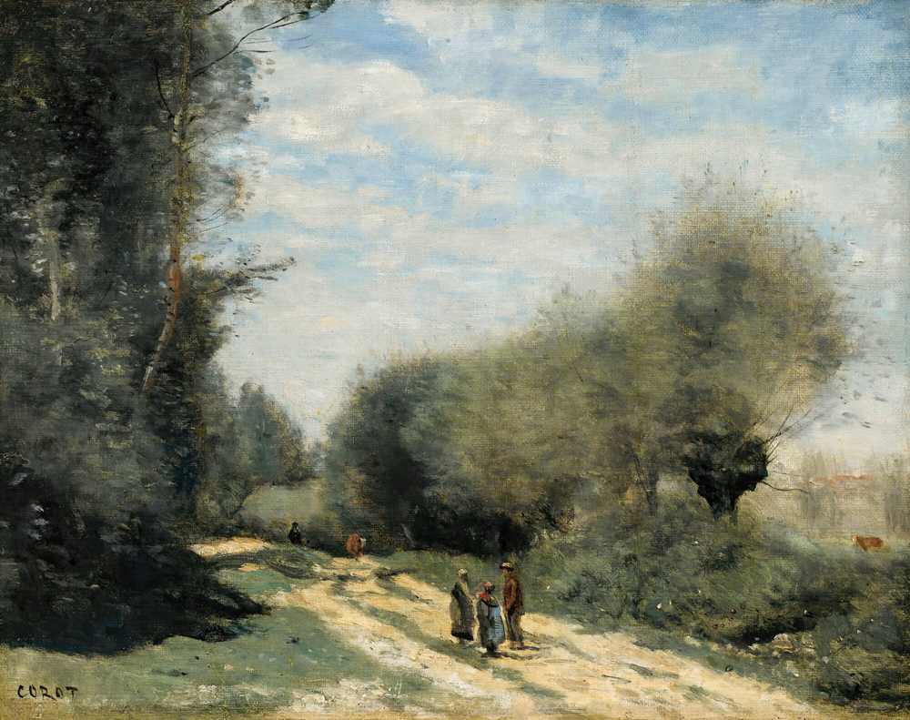 Crecy-En-Brie – Road In The Countryside - Jean Baptiste Camille Corot
