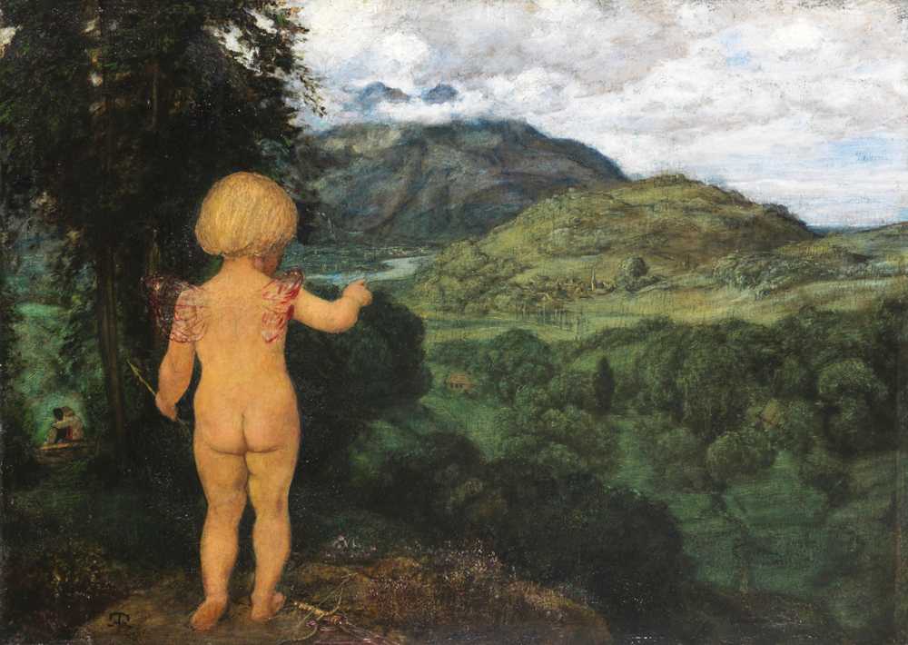 Cupid spies on the lovers (1886) - Hans Thoma