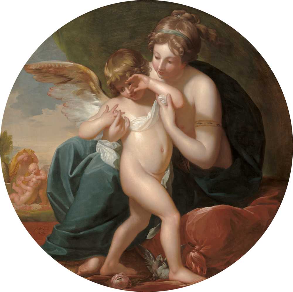 Cupid,Stung by a Bee, Is Cherished by his Mother (1774) - Benjamin West
