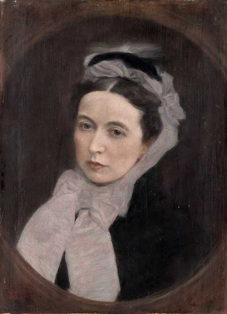 Dame mit lila Schal (ca 1895) - Gustav Klimt