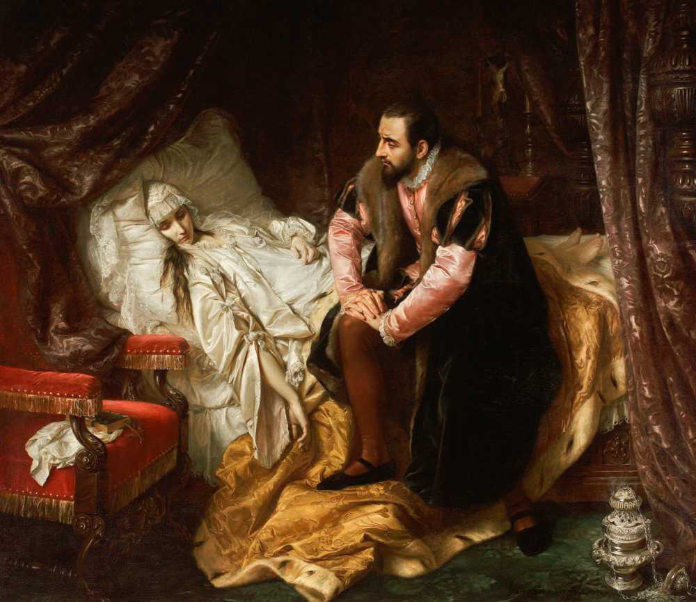 Death of Barbara Radziwiłł (1860) - Józef Simmler