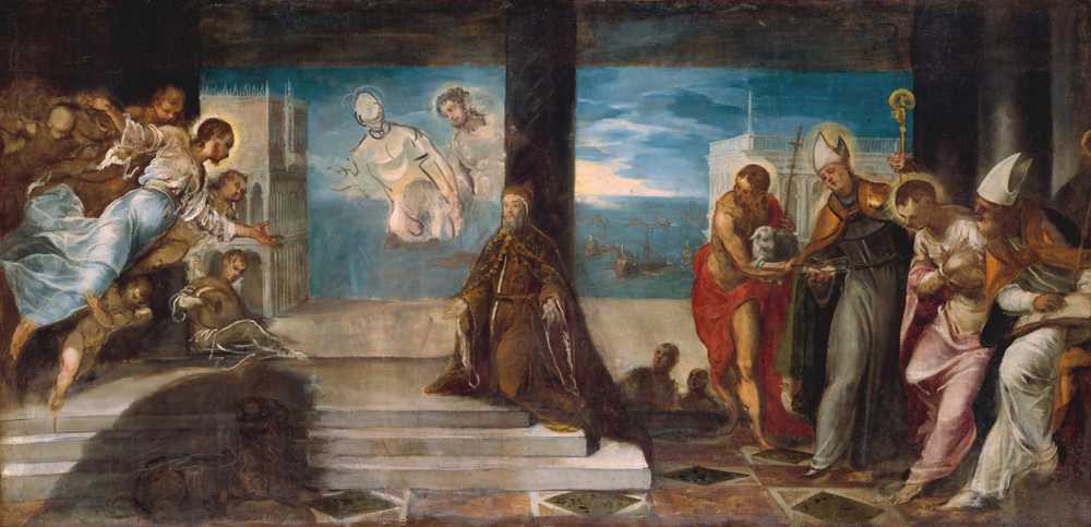Doge Alvise Mocenigo (1507–1577) Presented to the Redeemer (15... - Tintoretto