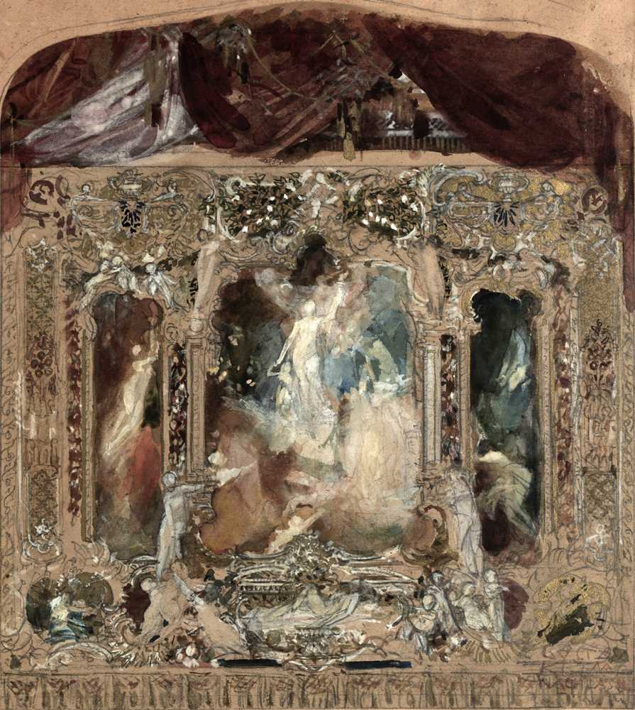 Draft for the theater curtain in Reichenberg (1873–1893) - Gustav Klimt