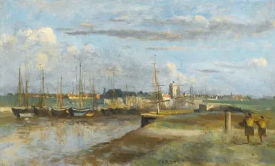 Dunkerque, the inner Port (1857) - Jean Baptiste Camille Corot