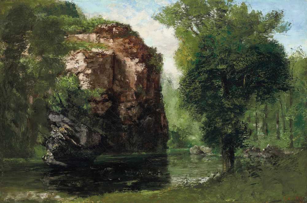 Edges Of The Loue With Rocks On The Left (1868) - Gustave Courbet