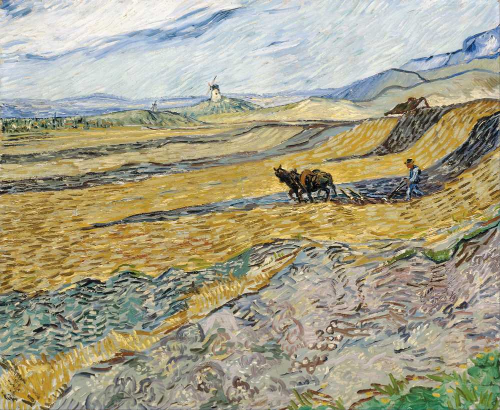 Enclosed Field with Ploughman (1889) - Vincent van Gogh