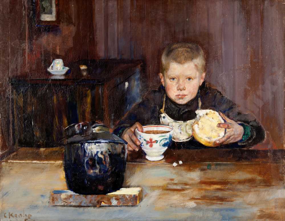 Errand-Boy Drinking Coffee (1885) - Christian Krohg