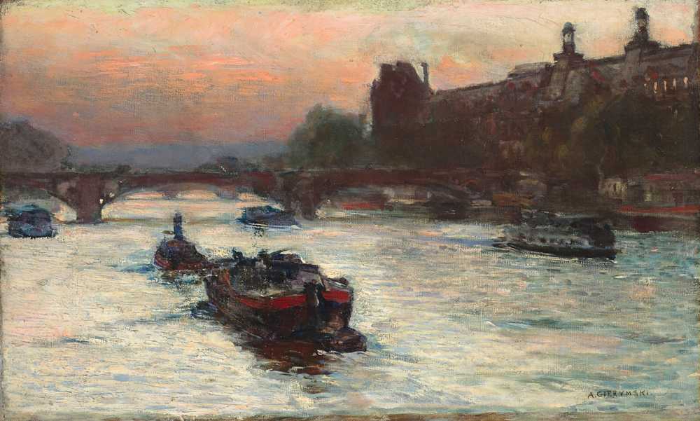 Evening by the River Seine, study (c. 1892-c. 1893) - Aleksander Gierymski