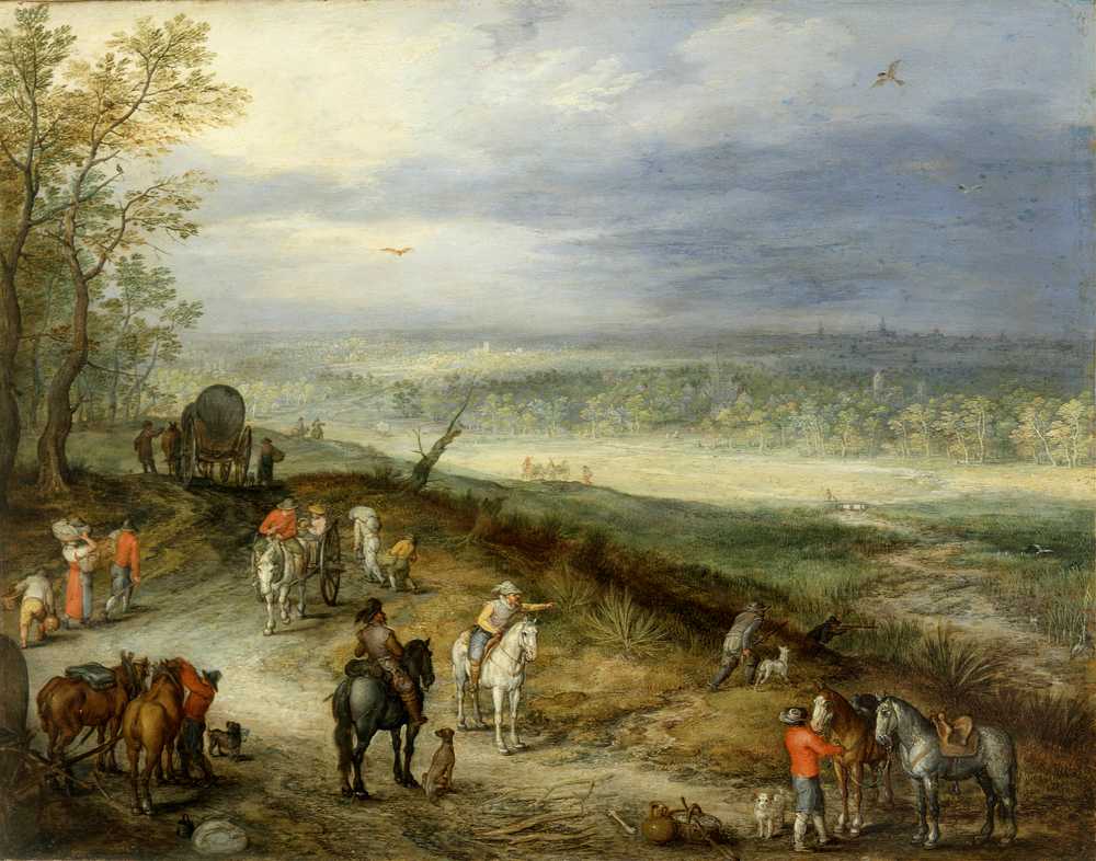 Extensive Landscape With Travellers on a Country Road (c... - Brueghel Jan elder
