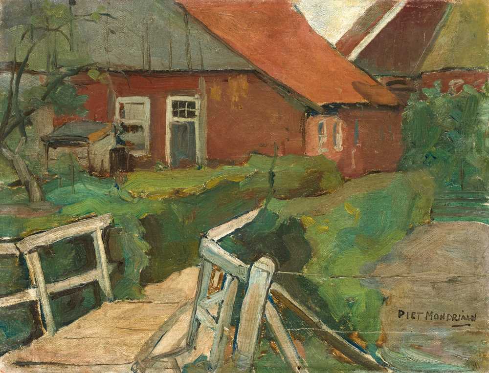 Farm Building With Bridge (circa 1899) - Piet Mondrian
