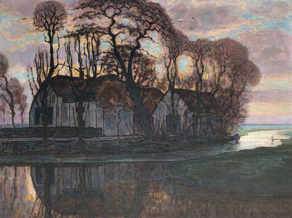 Farm Near Duivendrecht, in the Evening (About 1916) - Piet Mondrian