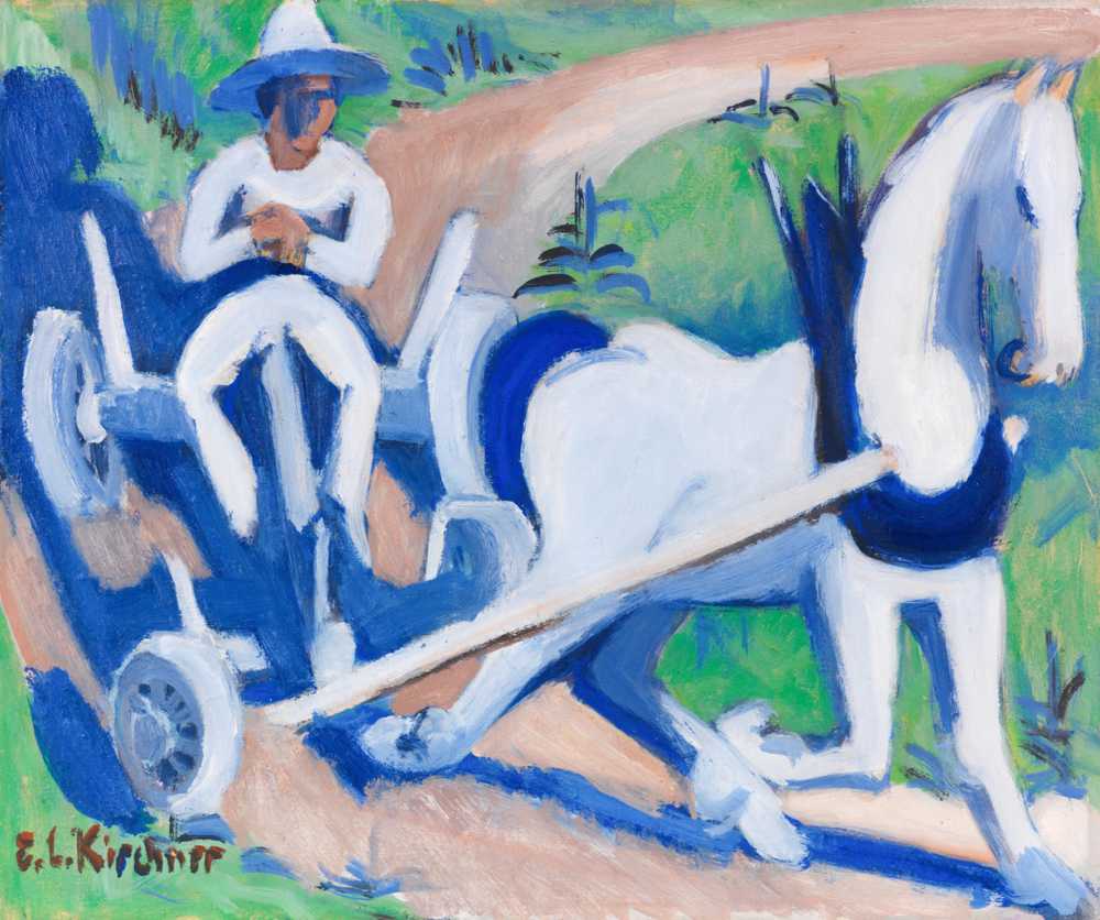 Farm wagon with horse (1922) - Ernst Ludwig Kirchner