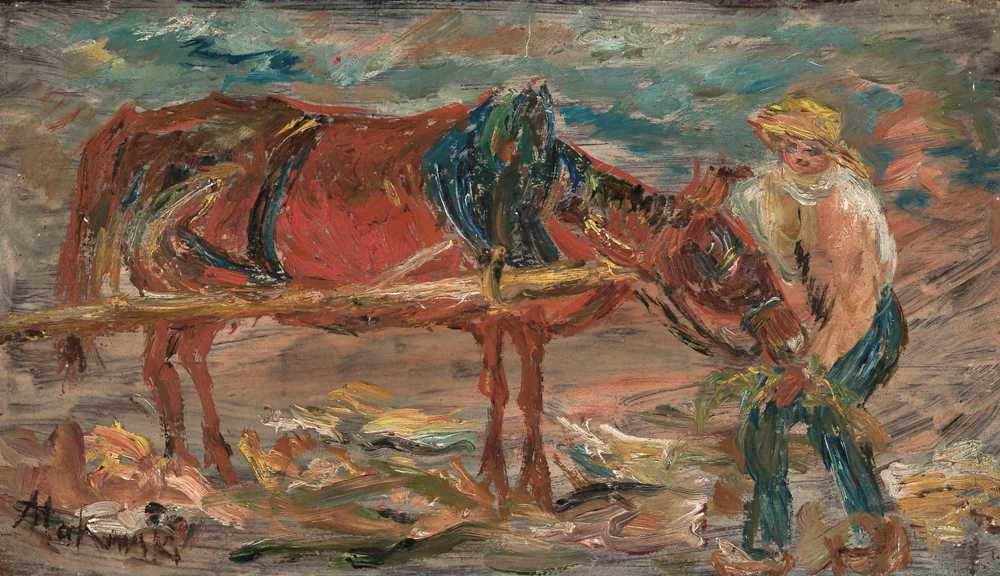 Feeding a horse (1914) - Tadeusz Makowski