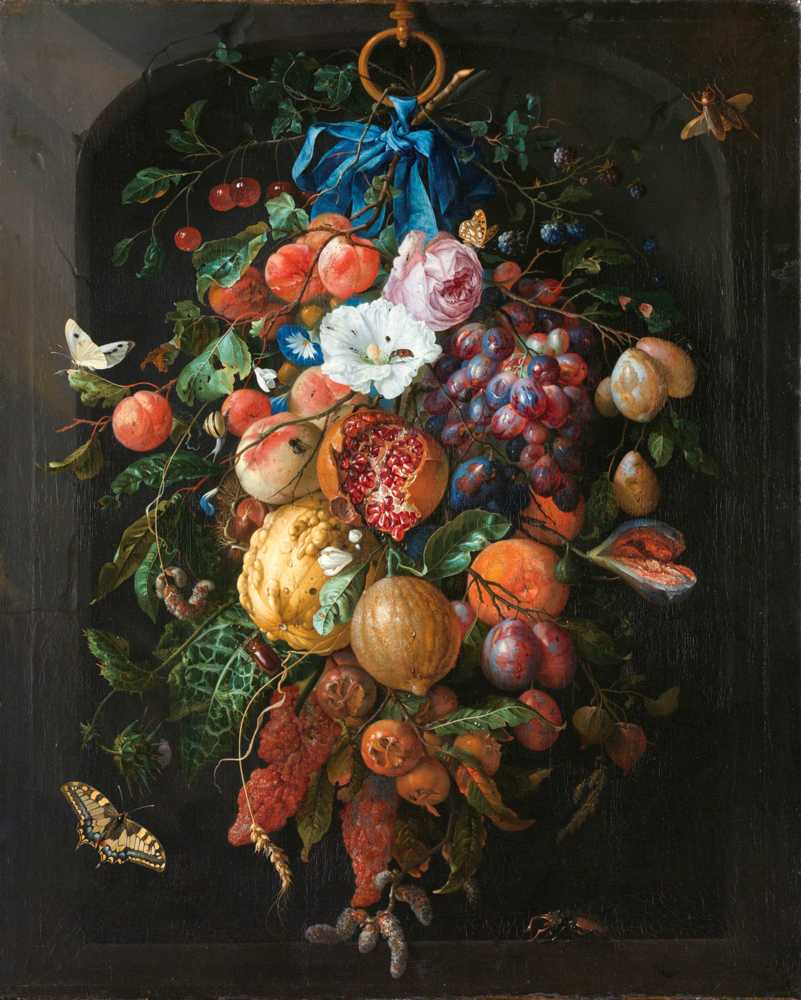 Festoon of Fruit and Flowers (1660 - 1670) - Jan Davidsz de Heem