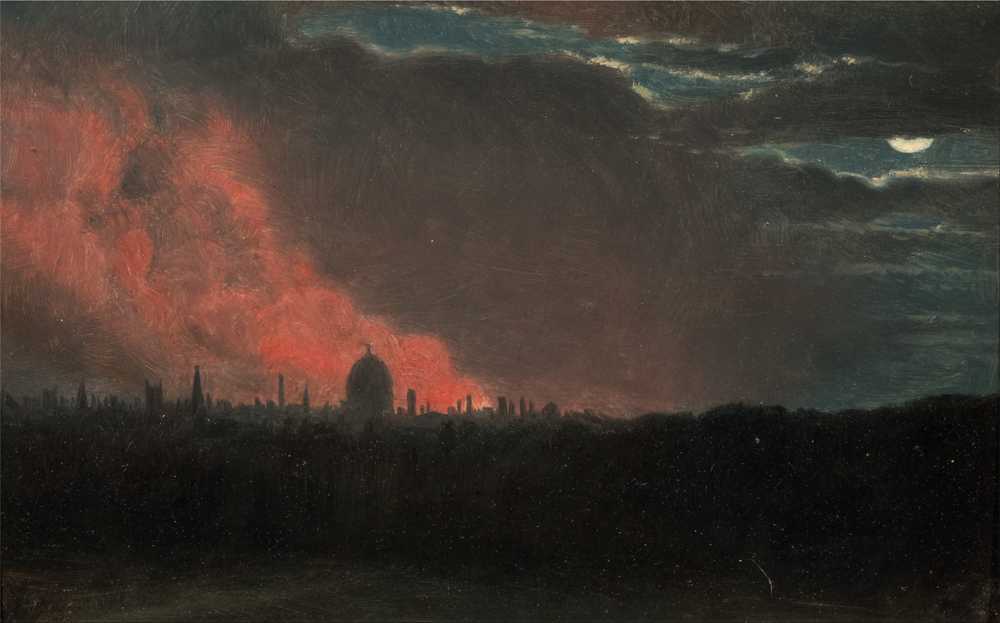Fire in London, Seen from Hampstead - John Constable
