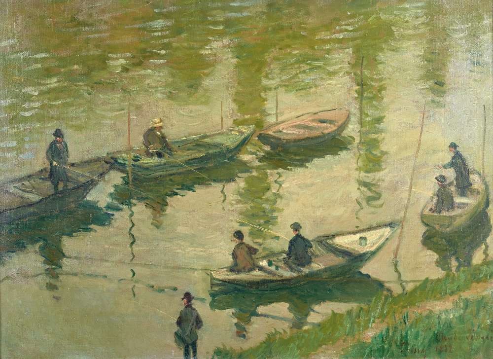 Fishermen on the Seine at Poissy - Monet
