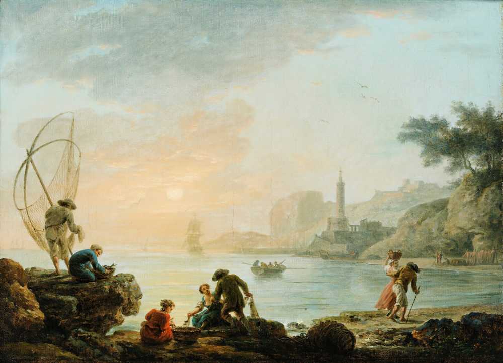 Fishers at the sunrise - Claude Joseph Vernet