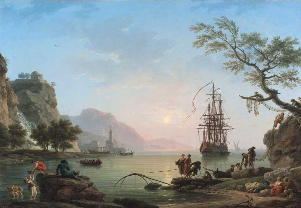Fishing port at dawn (Morning) (1774) - Claude Joseph Vernet