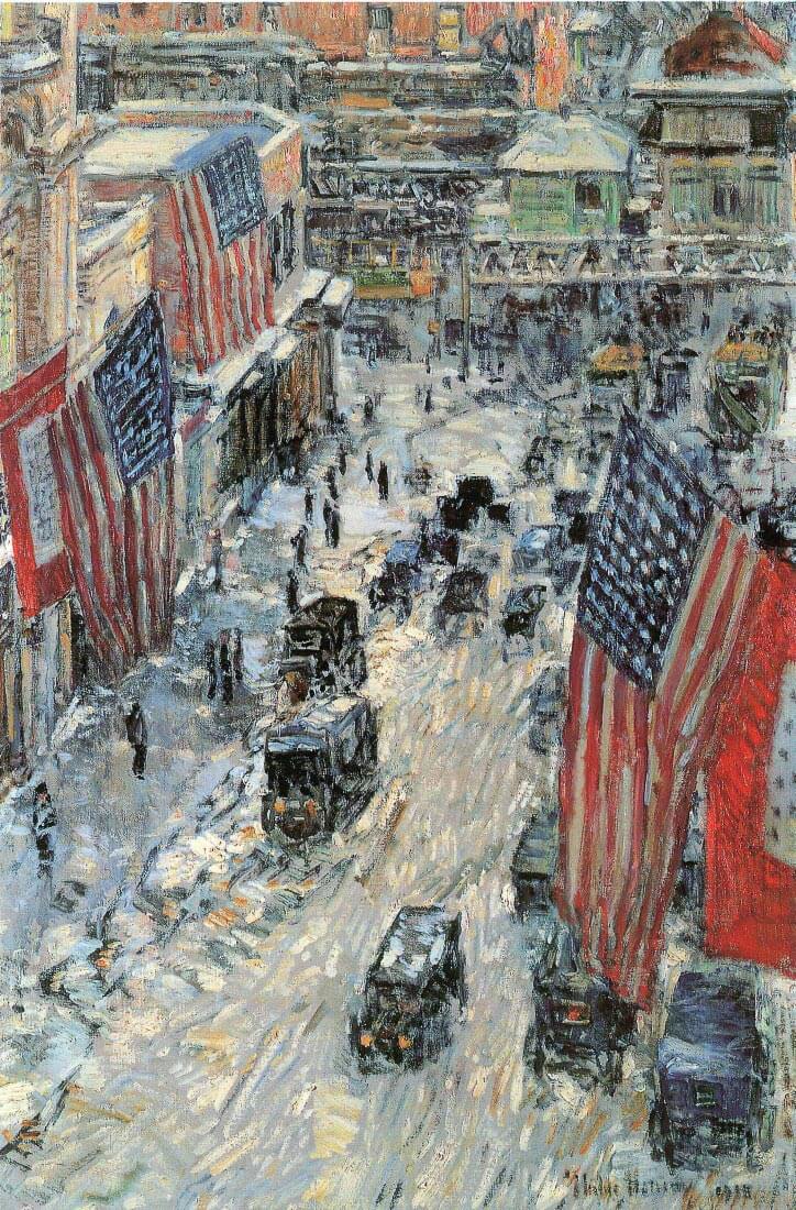 Flags on Fifth Avenue, Winter 1918 - Hassam