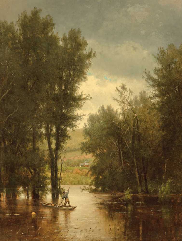 Flood on the Delaware (1880) - Worthington Whittredge