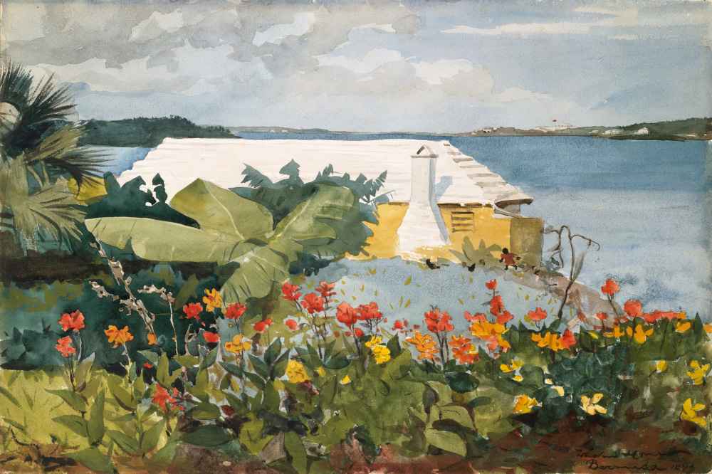 Flower Garden and Bungalow, Bermuda - Winslow Homer