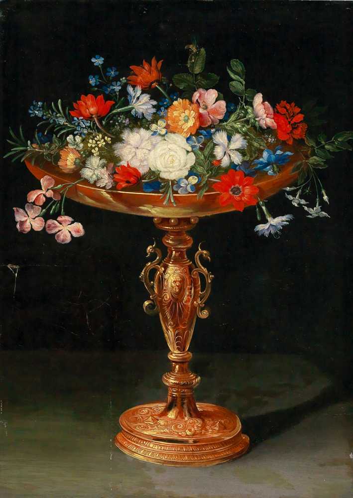 Flowers in a gilded tazza - Jan Brueghel Młodszy