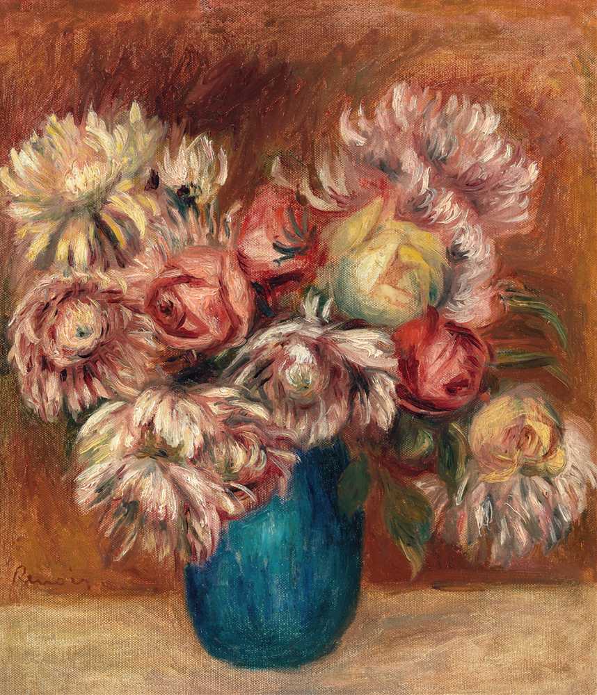 Flowers in a Green Vase (c. 1912) - Auguste Renoir