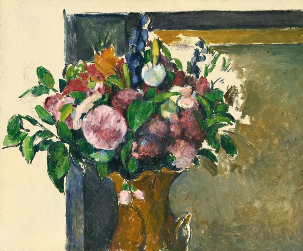 Flowers In A Red Vase (circa 1880-81) - Paul Cezanne