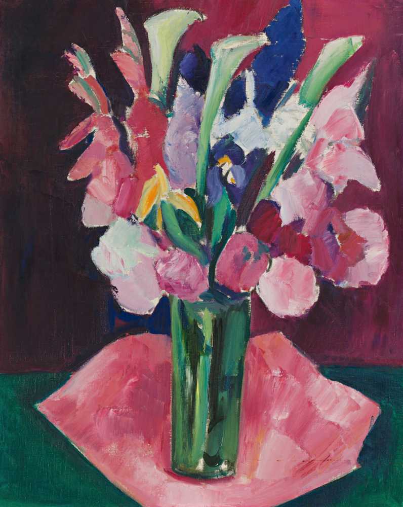 Flowers In A Vase - Marsden Hartley