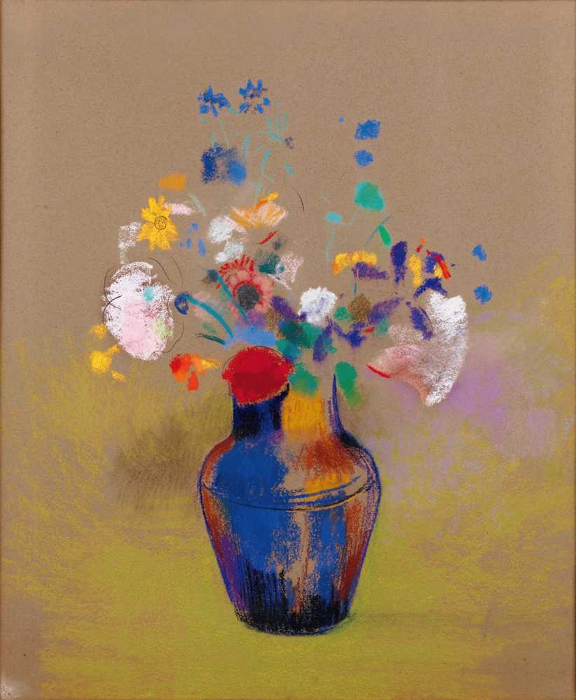 Flowers on a Gray Background (1916) - Odilon Redon