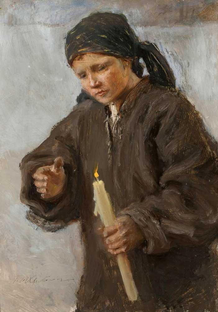 For the Candlemas (1890) - Teodor Axentowicz