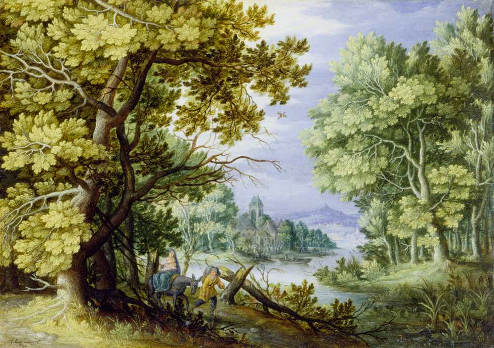 Forest Landscape with Flight into Egypt (ca. 1620 – ... - Brueghel Jan younger