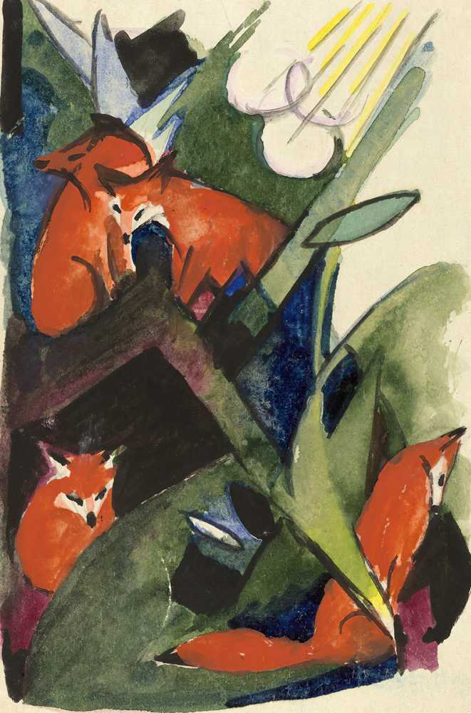 Four foxes (1913) - Franz Marc