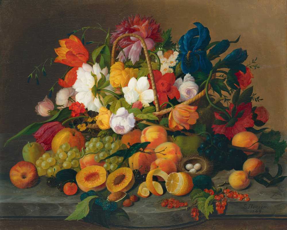 Fruit And Flowers (1849) - Severin Roesen
