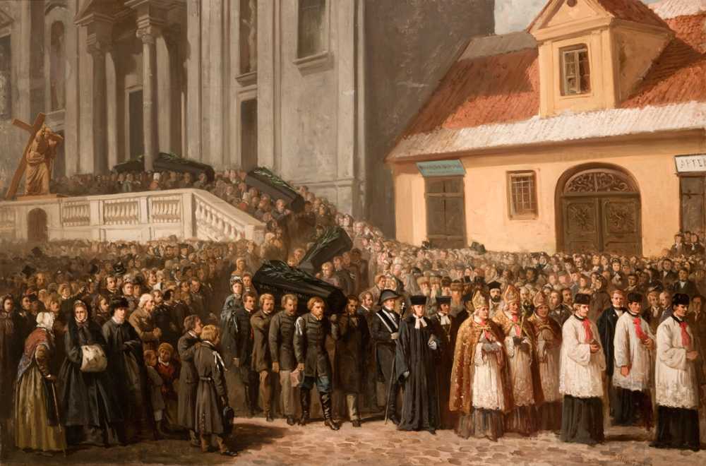 Funeral of the Five Victims of the Manifestation of 1861 in Warsaw ... - Pillati