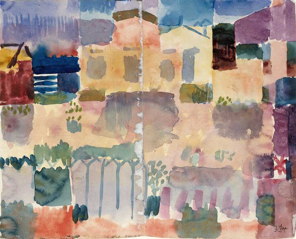 Garden in St. Germain, The European Quarter Near Tunis (1914) - Paul Klee