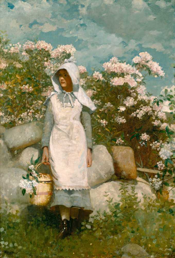 Girl and Laurel (1879) - Winslow Homer