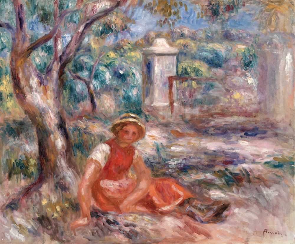 Girl at the Foot of a Tree (c. 1914) - Auguste Renoir