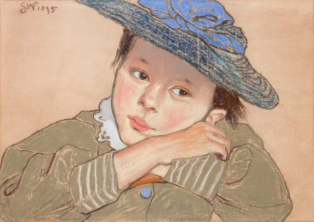 Girl in a Blue Hat (1895) - Stanisław Wyspiański