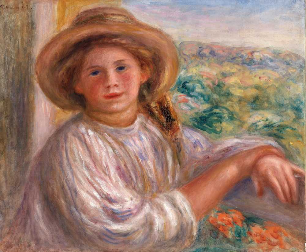 Girl on a Balcony, Cagnes (c. 1911) - Auguste Renoir