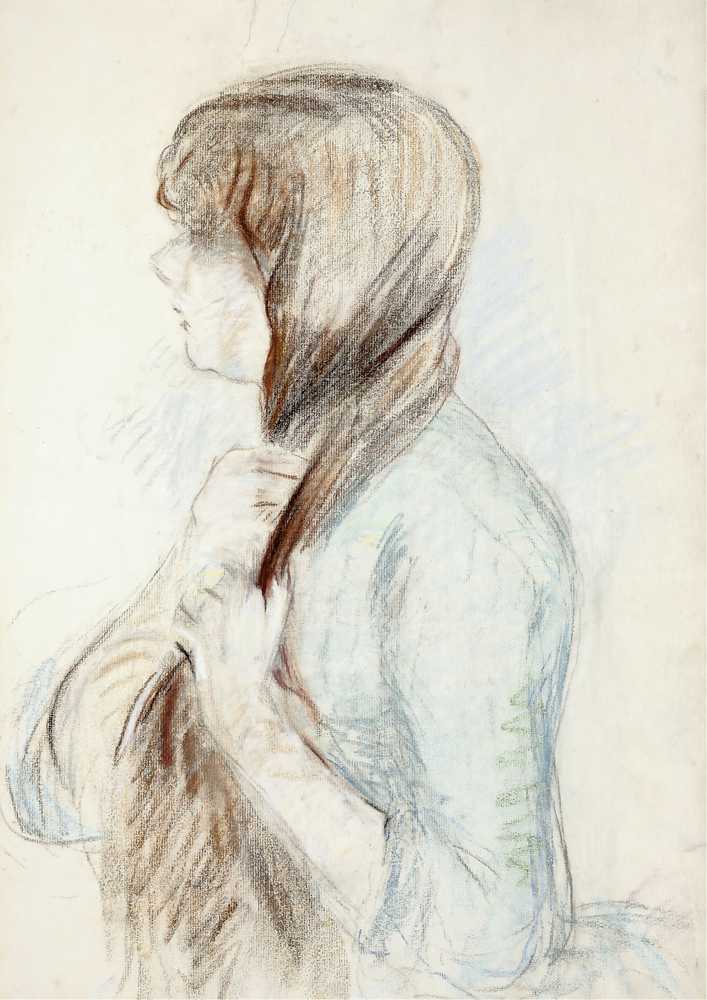 Girl Plaiting her Hair (La Natte) (1884–1895) - Berthe Morisot