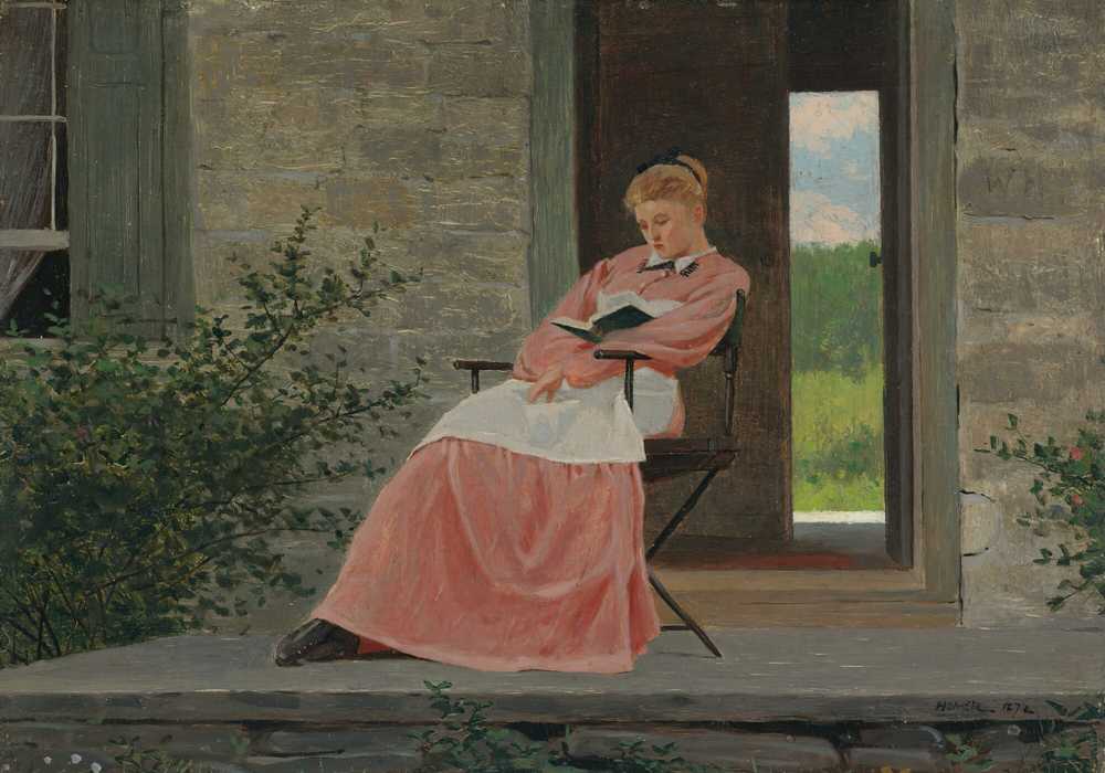 Girl Reading On A Stone Porch (1872) - Winslow Homer