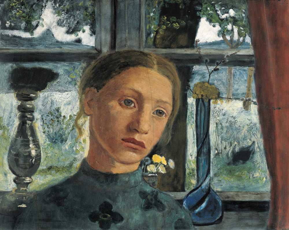 Girl’s head in front of a window (circa 1902) - Paula Modersohn Becker