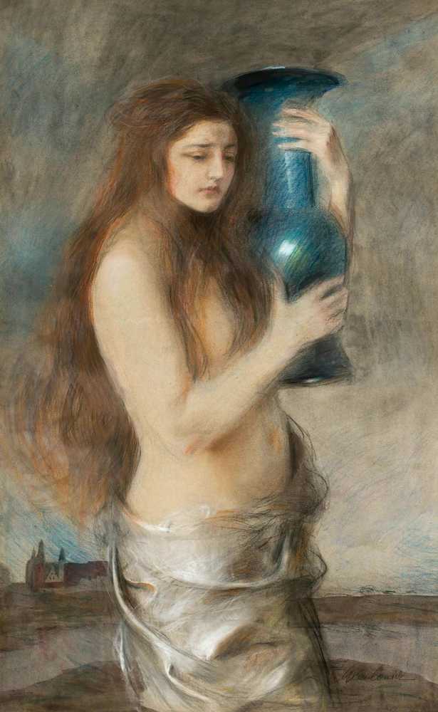 Girl with a blue vase (Tears) (1900) - Teodor Axentowicz