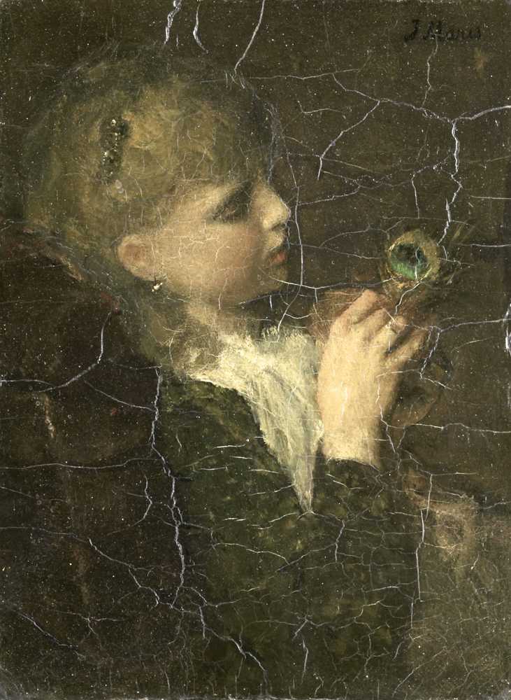 Girl with a Peacock Feather (c. 1877) - Matthijs Maris