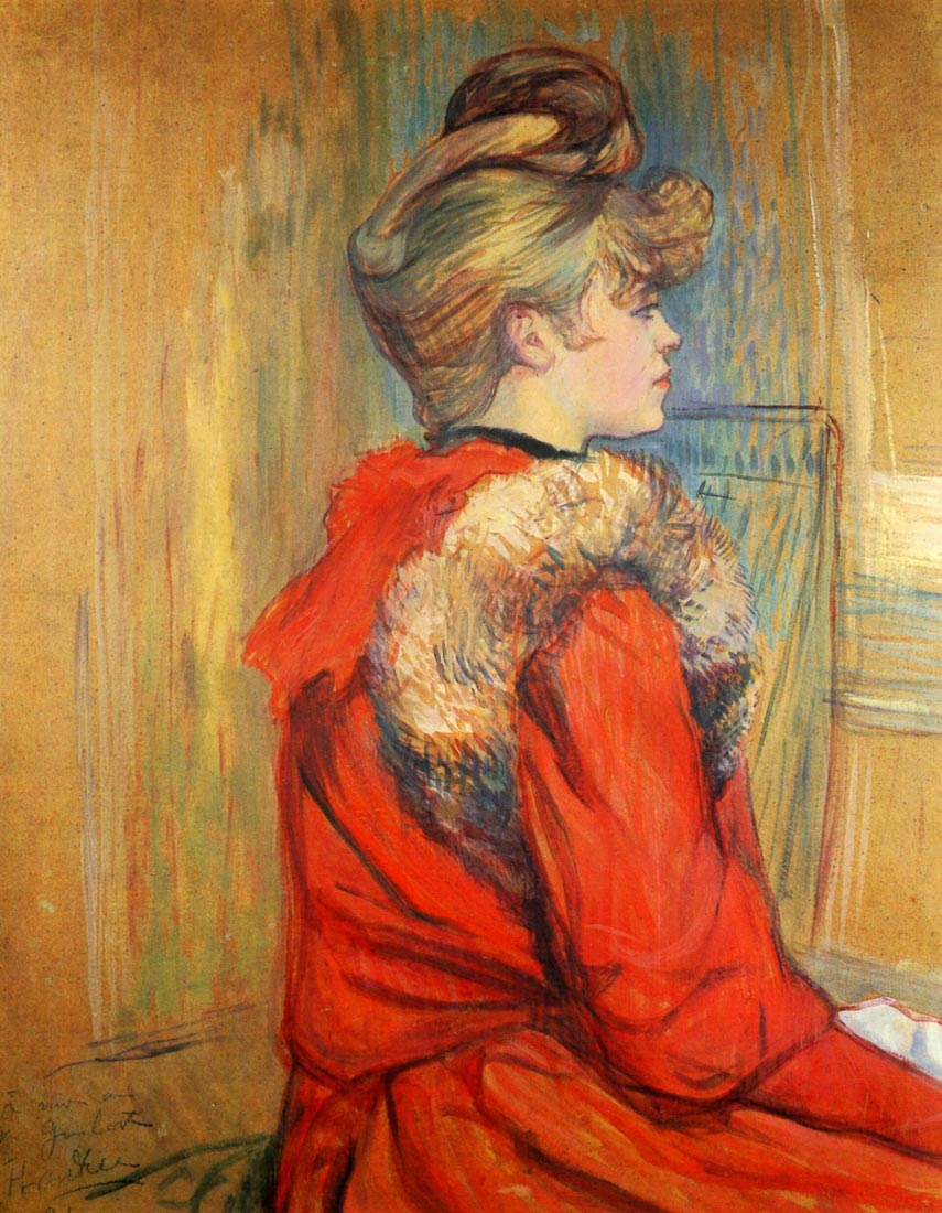 Girl with fur, Study for the Moulin de la Galette - Toulouse-Lautrec