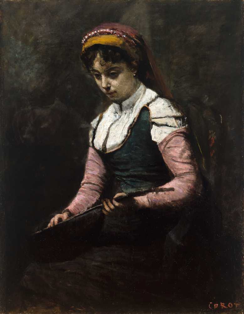 Girl with Mandolin (1860–65) - Jean Baptiste Camille Corot