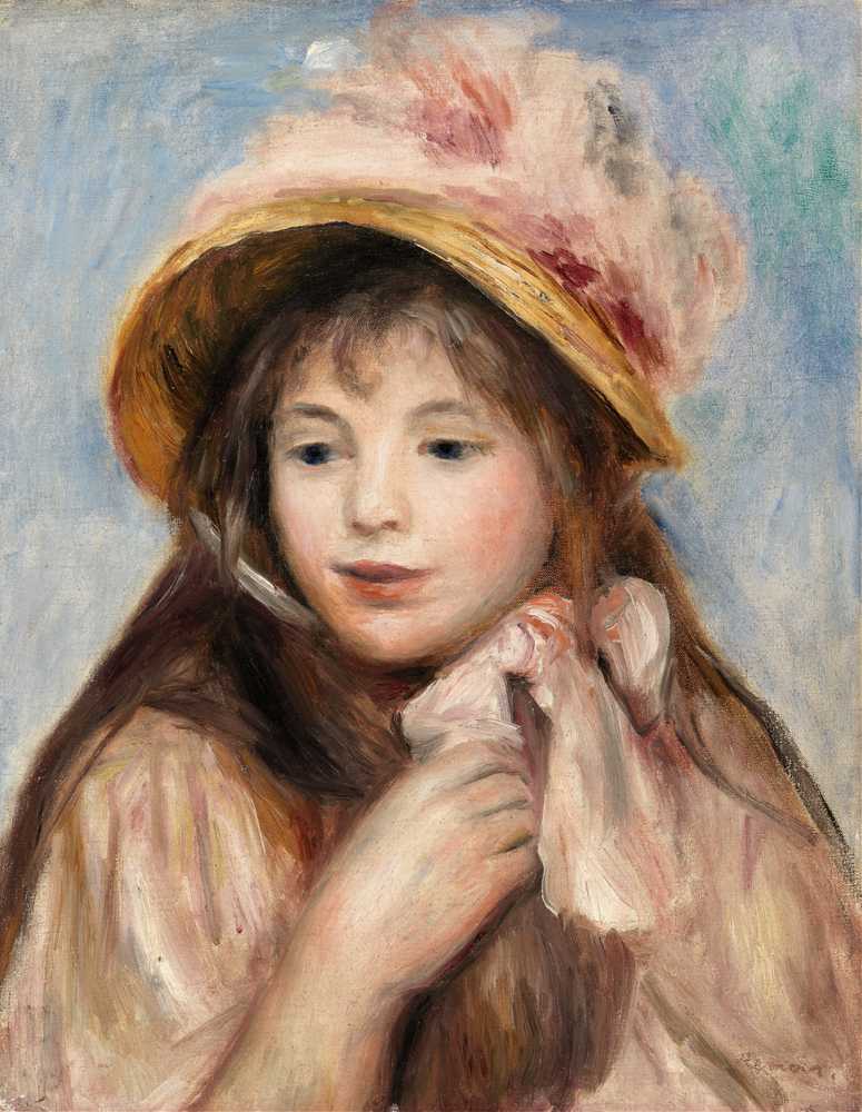 Girl with Pink Bonnet (1894) - Auguste Renoir